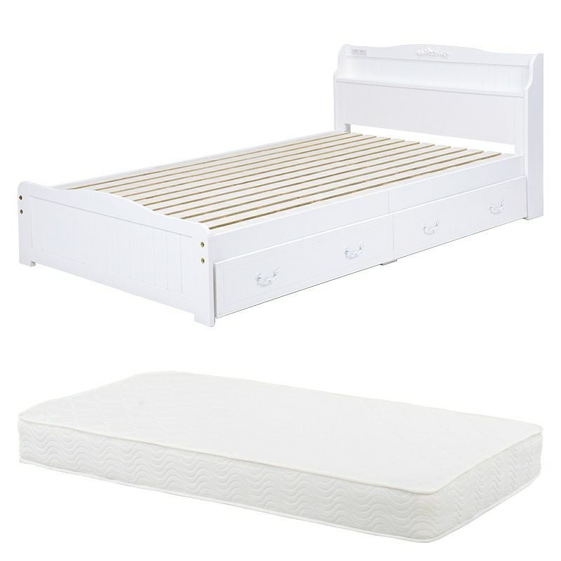 引出付 セミシングルショートベッド ホワイト ボンネルコイル 画像17