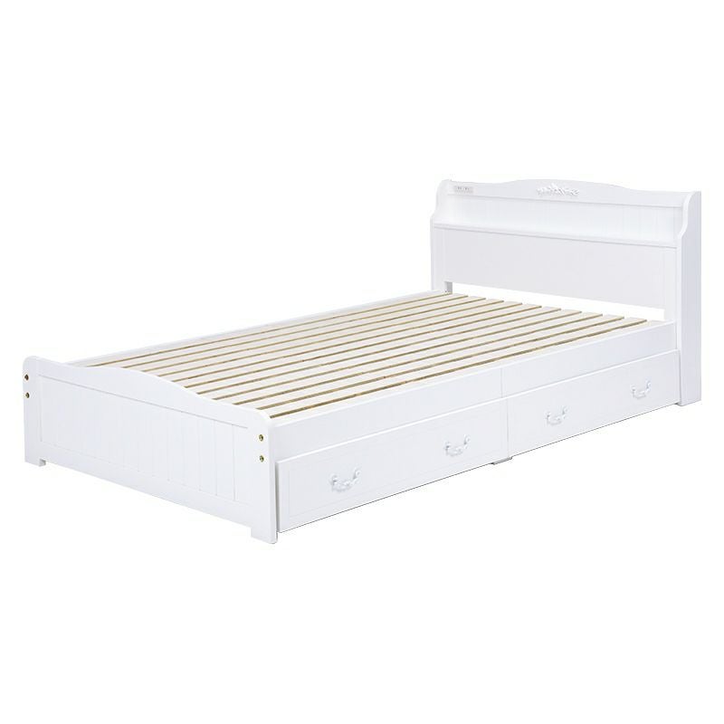 姫系 引出し付 シングルベッド ホワイト 幅104cm 画像12