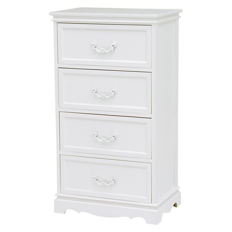 姫系 4段チェスト アンティーク調 ハンドル ホワイト 幅50cm 画像9