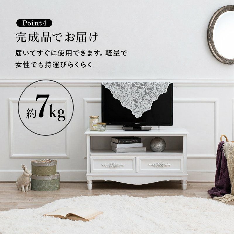 アンティーク調 テレビ台 ホワイト 幅80cm 画像8