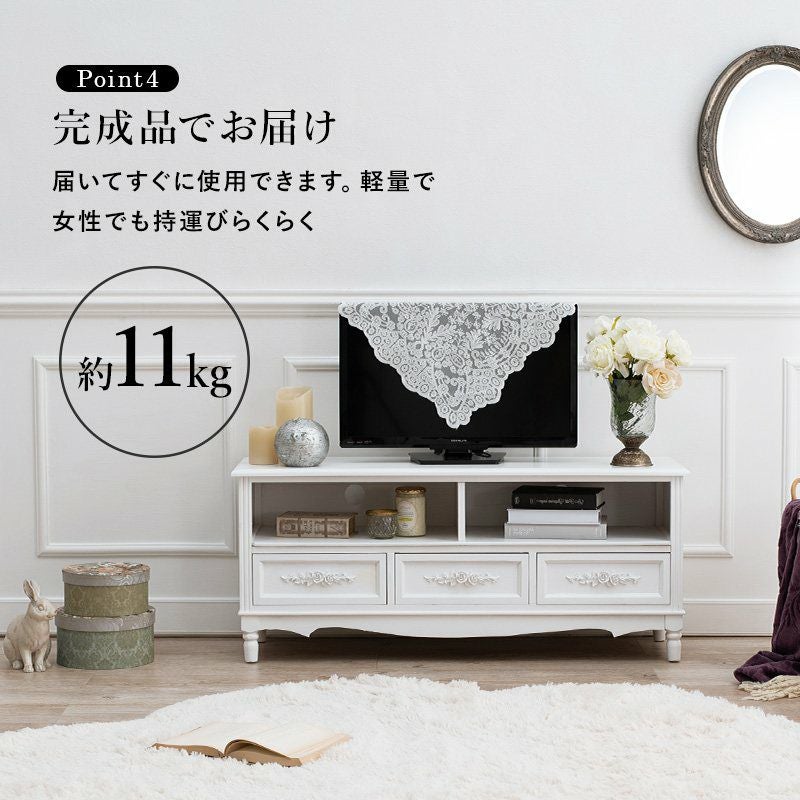 アンティーク調 テレビ台 ホワイト 幅105cm 画像8