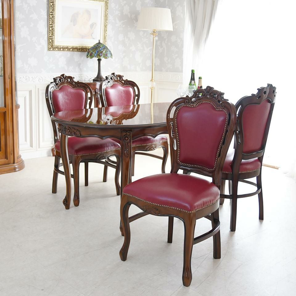 マリナカッシーリ ダイニングチェア 合皮 レッド 幅48cm 画像2