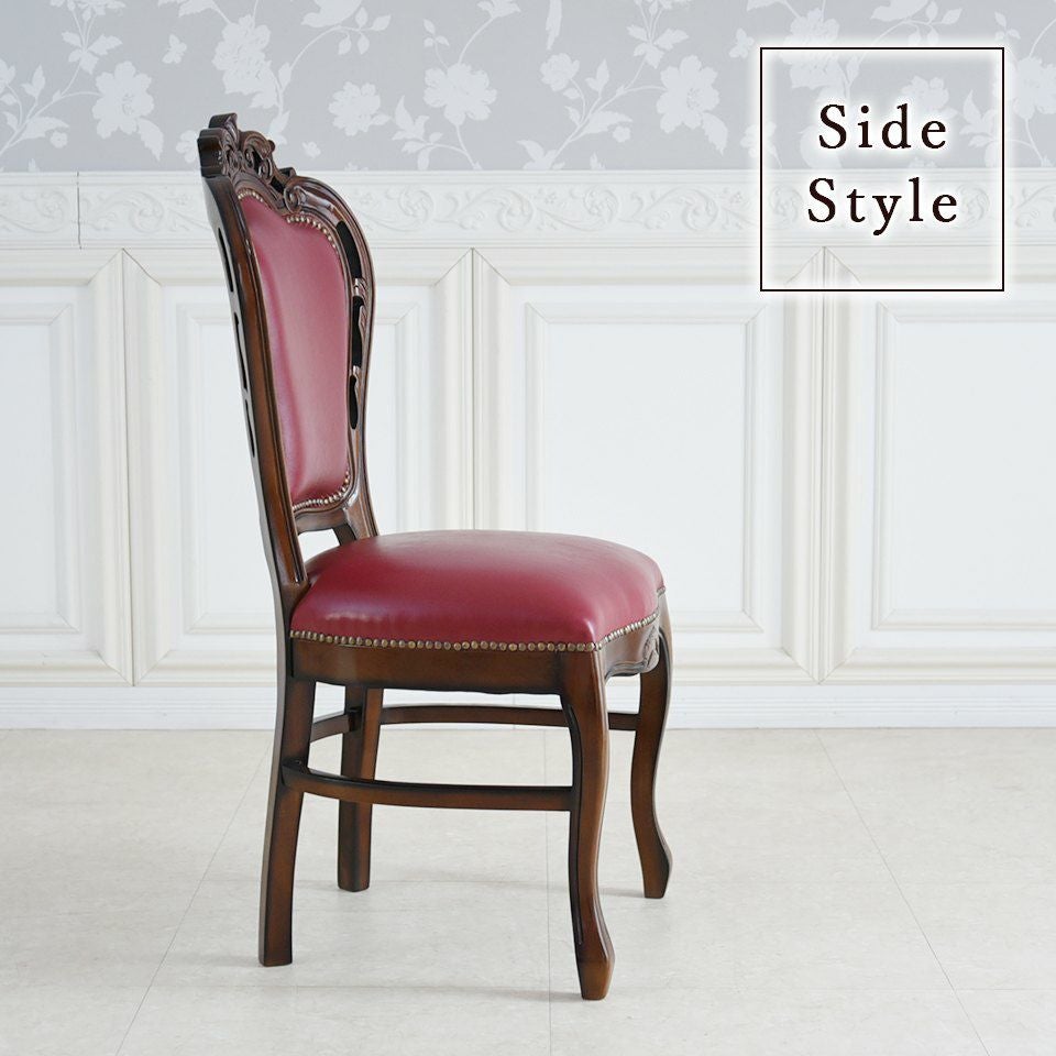 マリナカッシーリ ダイニングチェア 合皮 レッド 幅48cm 画像9