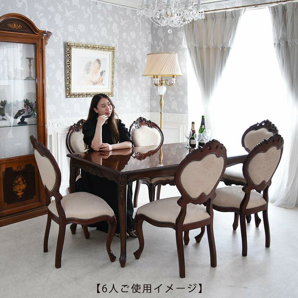 マリナカッシーリ 長方形 ダイニングセット5P 4人掛け 合皮グリーン 幅165cm 画像9