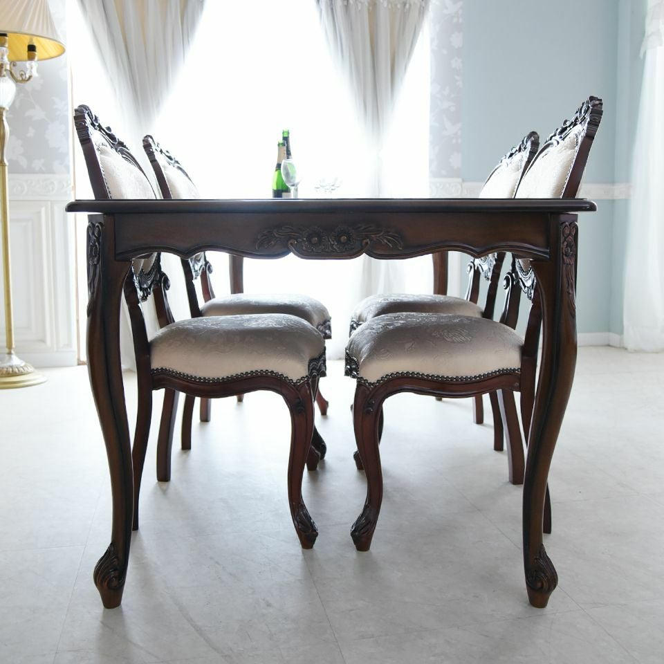 イタリアン マリナ グランデ 長方形 ダイニングセット5P 4人掛け ジュリアチェア 幅165cm 画像11