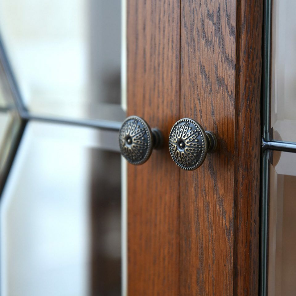 アンティーク調 ショーケース 英国調 キャビネット オーク材 飾り棚 画像15