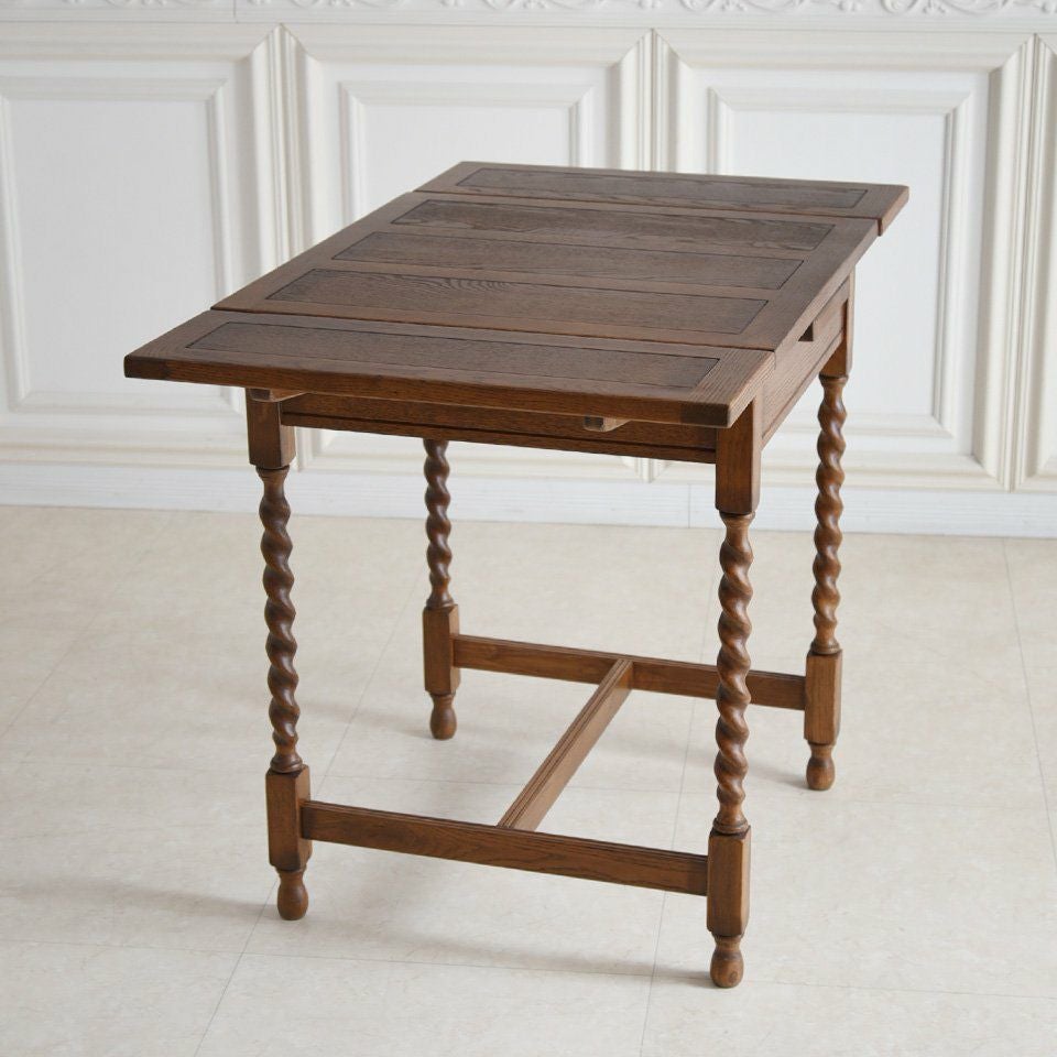 アンティーク調 伸長式 テーブル 英国調 ダイニングテーブル オーク材 高級 画像14