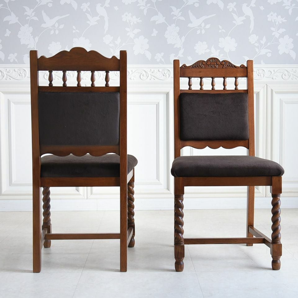 アンティーク調 ダイニングチェア 英国調 椅子 オーク材 高級 画像7