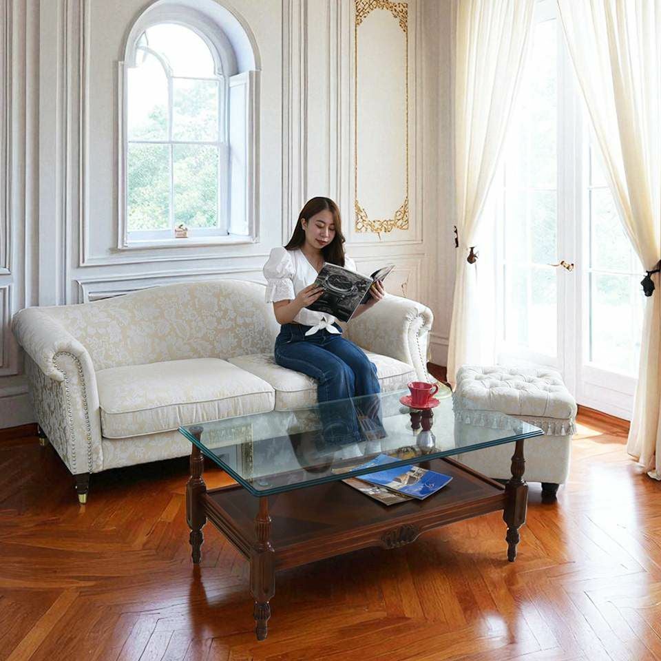 ヨーロピアン クラシック ロココ調 3人掛けソファ 3Pソファ 画像18