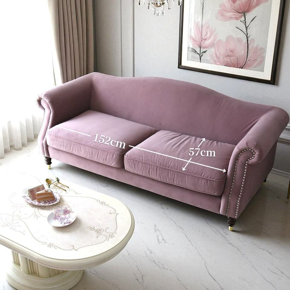 ヨーロピアン クラシック ロココ調 3人掛けソファ 3Pソファ ベルベット 画像4