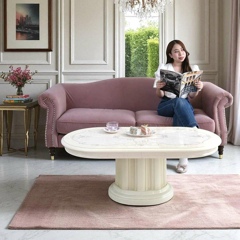 ヨーロピアン クラシック ロココ調 3人掛けソファ 3Pソファ ベルベット 画像10