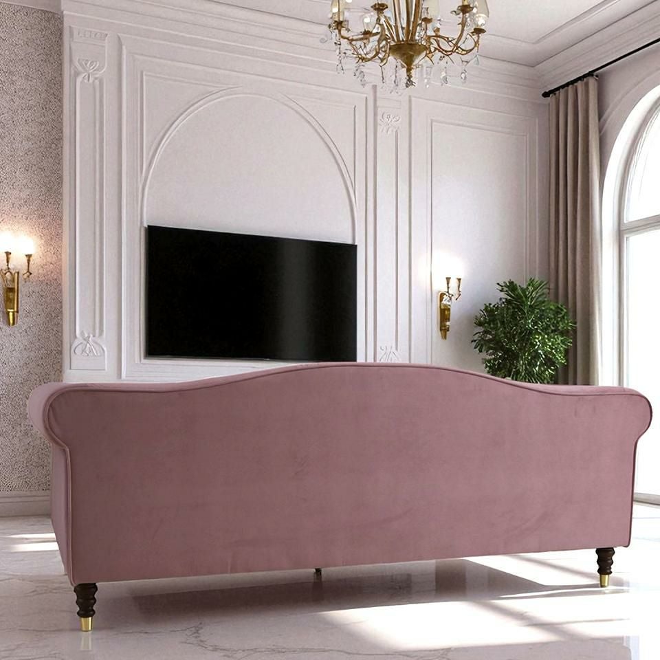 ヨーロピアン クラシック ロココ調 3人掛けソファ 3Pソファ ベルベット 画像17