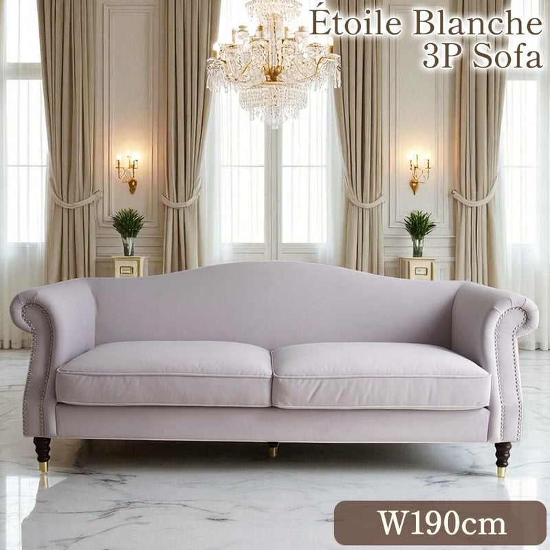 ヨーロピアン クラシック ロココ調 3人掛けソファ 3Pソファ ベルベット 画像1サムネイル