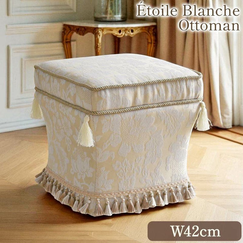 ヨーロピアン アンティーク調 タッセル付き スツール 画像1サムネイル