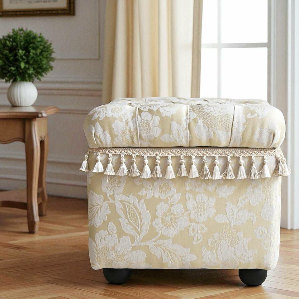 ヨーロピアン アンティーク調 収納付き スツール 画像2