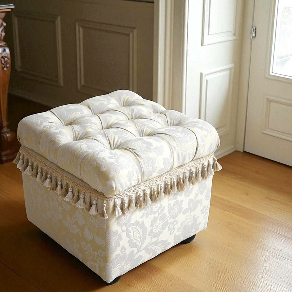 ヨーロピアン アンティーク調 収納付き スツール 画像14