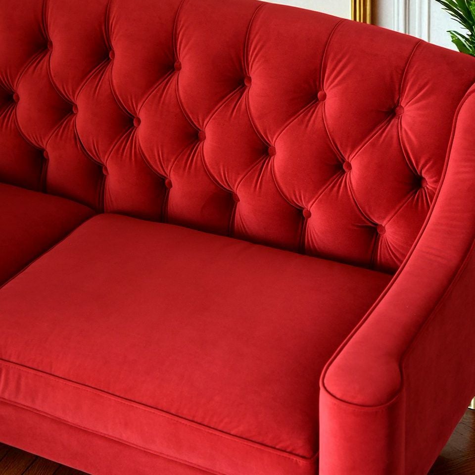 アンティーク調 ヨーロピアン 3人掛けソファ 3Pソファ ベルベット 画像8