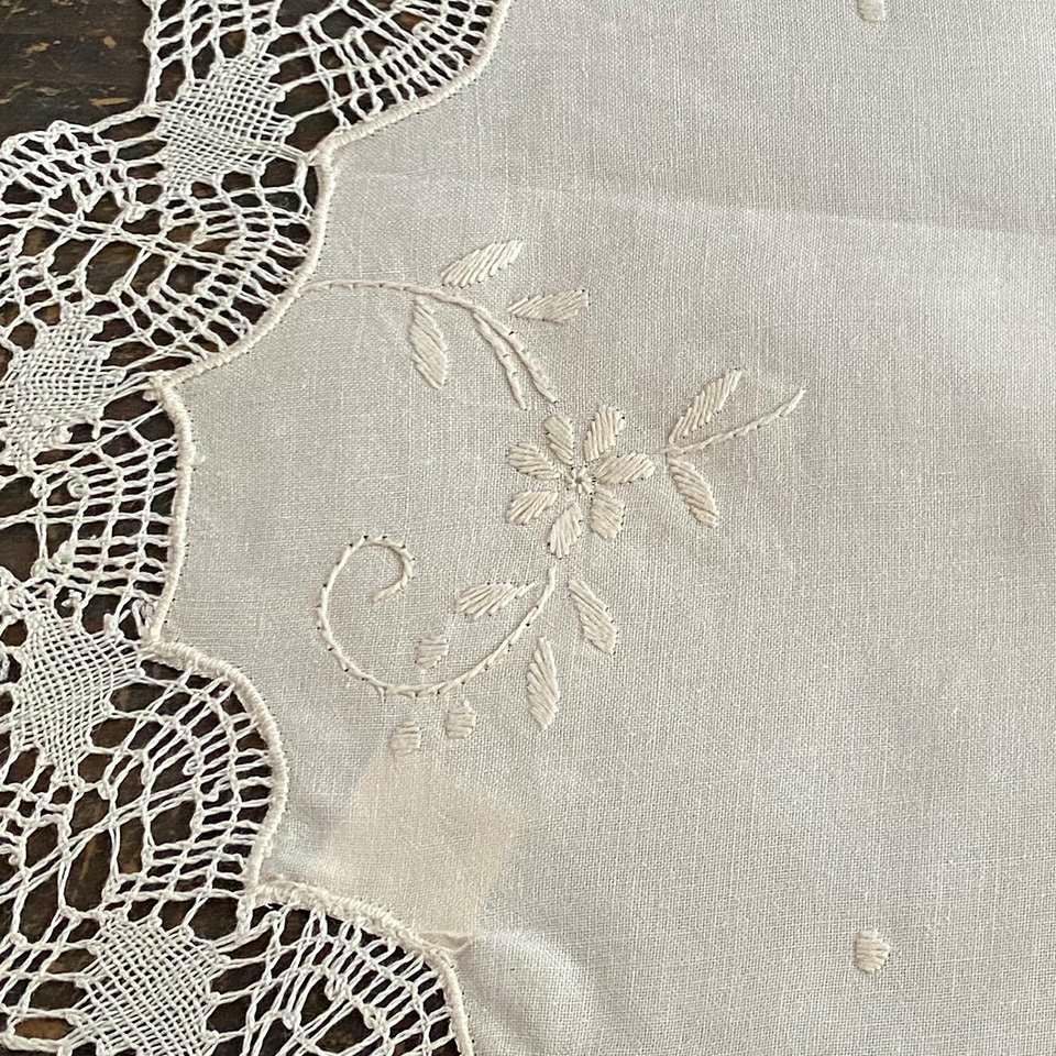 テーブルセンター オーバル テーブルリネン 敷物 レース 画像2