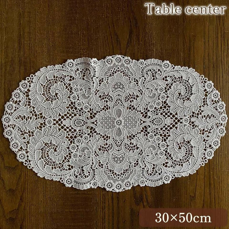 テーブルセンター オーバル テーブルリネン 敷物 レース 画像1サムネイル