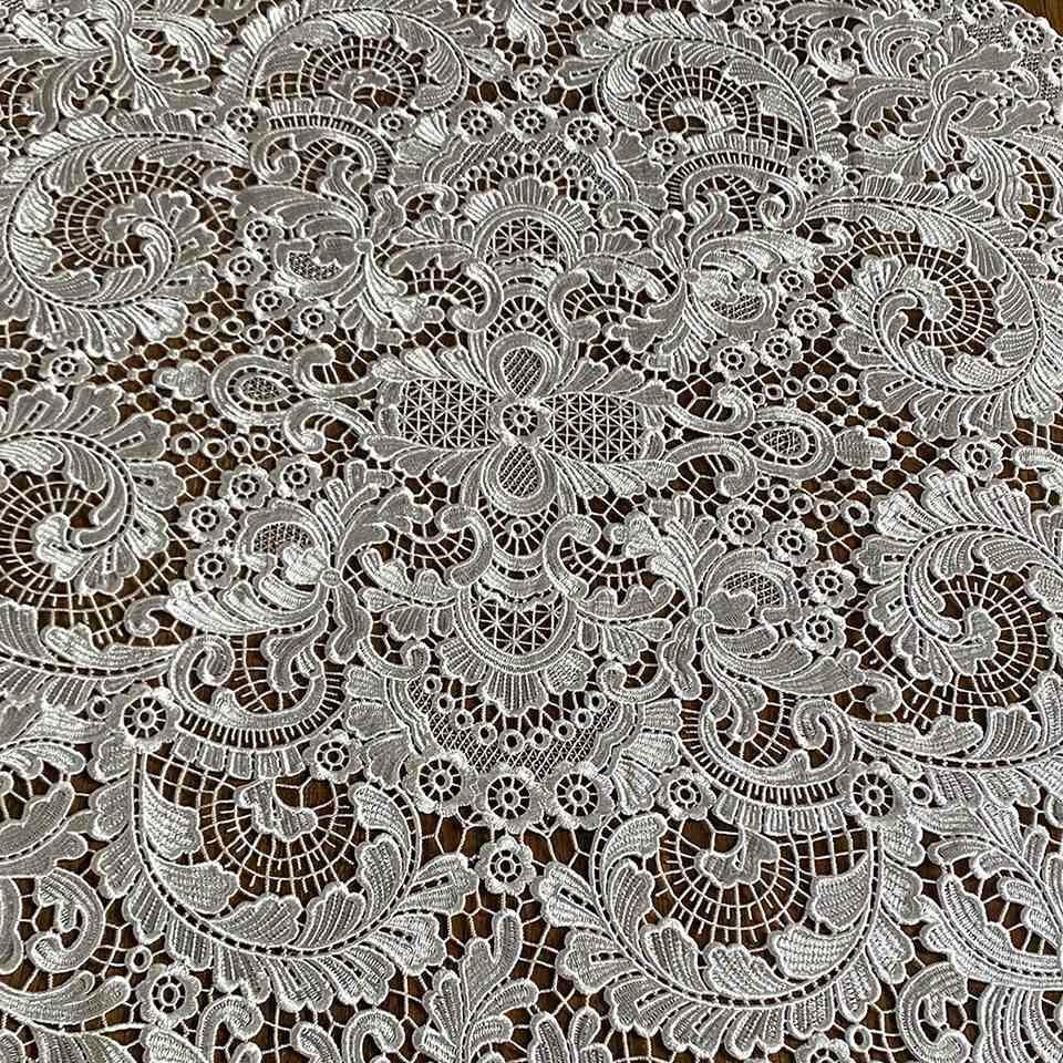 テーブルクロス 90cmRD ラウンド テーブルリネン レース 画像2