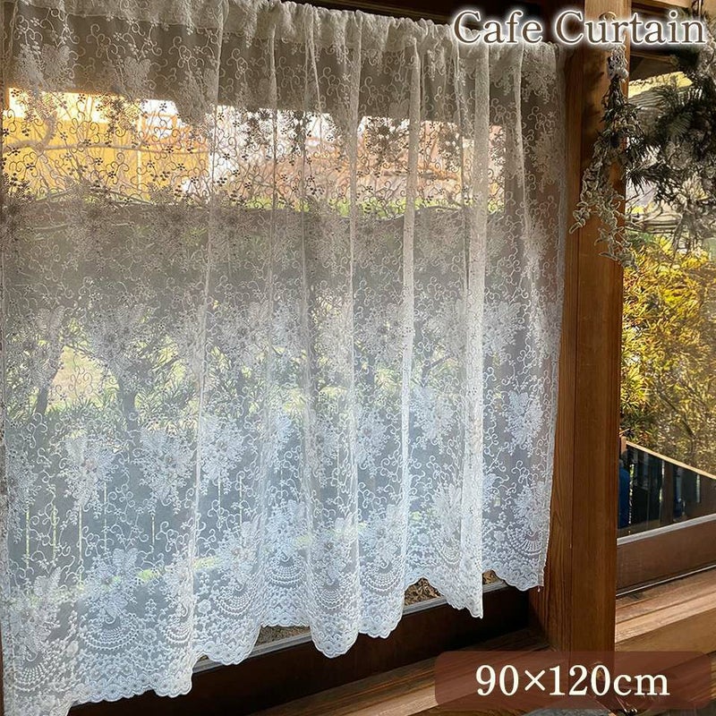 カフェカーテン カーテン 窓用 小窓 目隠し レース 画像1サムネイル