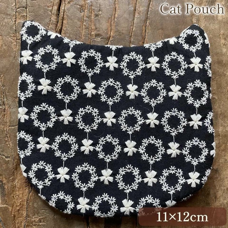 キャットポーチ ポーチ 化粧ポーチ 旅行用 レース 画像1サムネイル