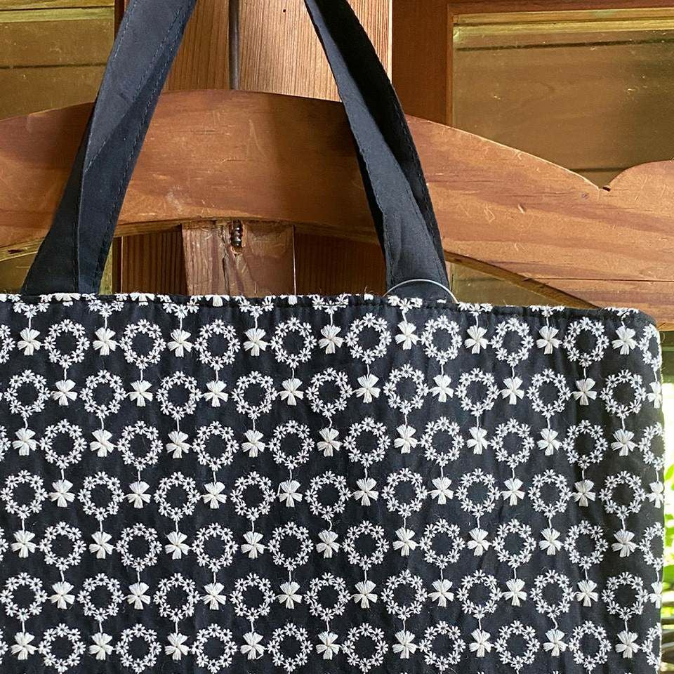 ギャザートートバッグ バッグ 鞄 サブバッグ レース 画像2