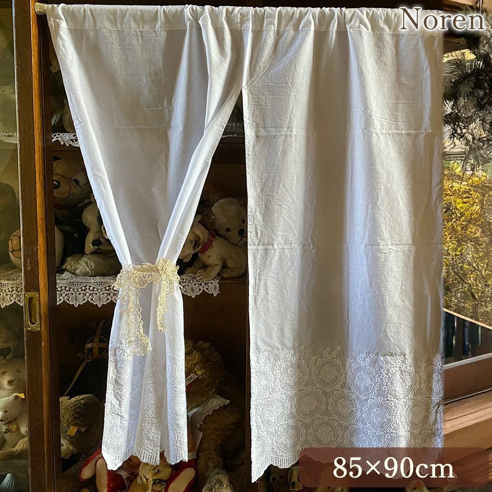 【ちぃこ】レースのカフェカーテン　ご案内用 レース カフェカーテン のれんタイプ 85×90cm ｜ロココ調輸入家具 ベベ