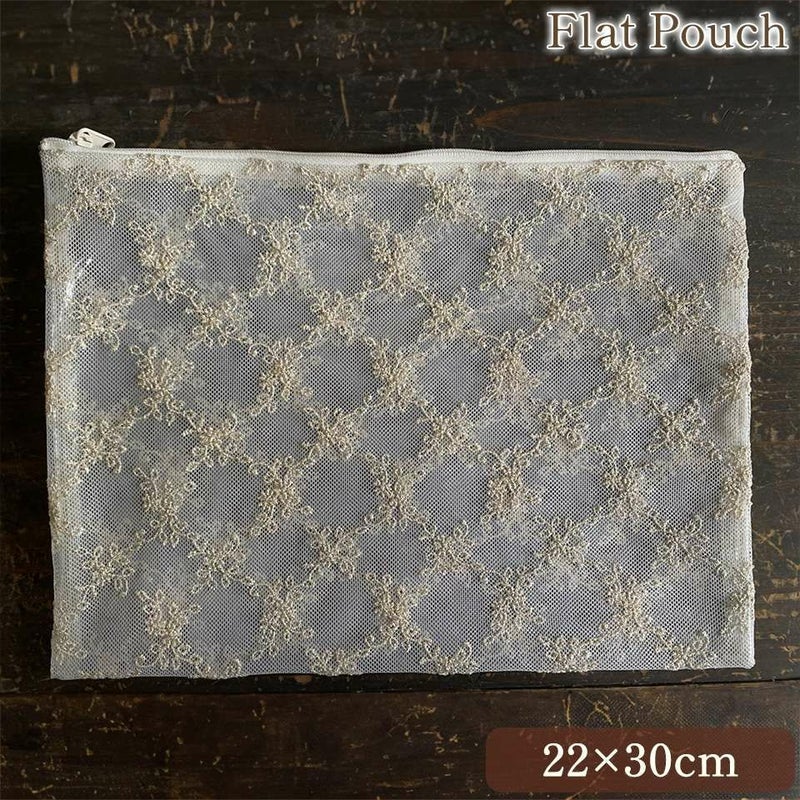 ビニールフラットポーチ ポーチ 化粧ポーチ 旅行用 レース 画像1サムネイル