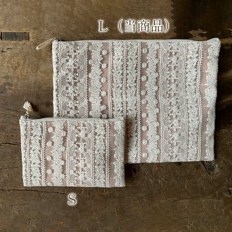 フラットポーチ ポーチ 化粧ポーチ 旅行用 レース 画像4