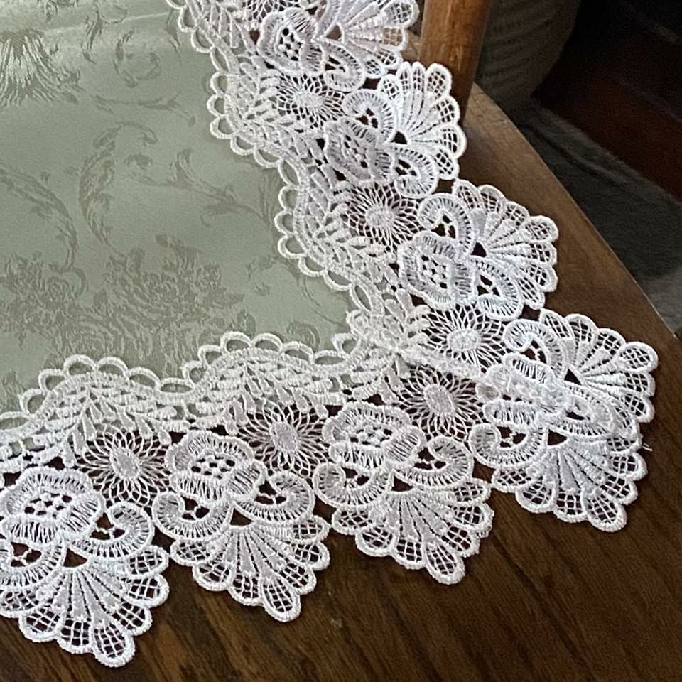 テーブルセンター 長方形 テーブルリネン 敷物 レース 画像2