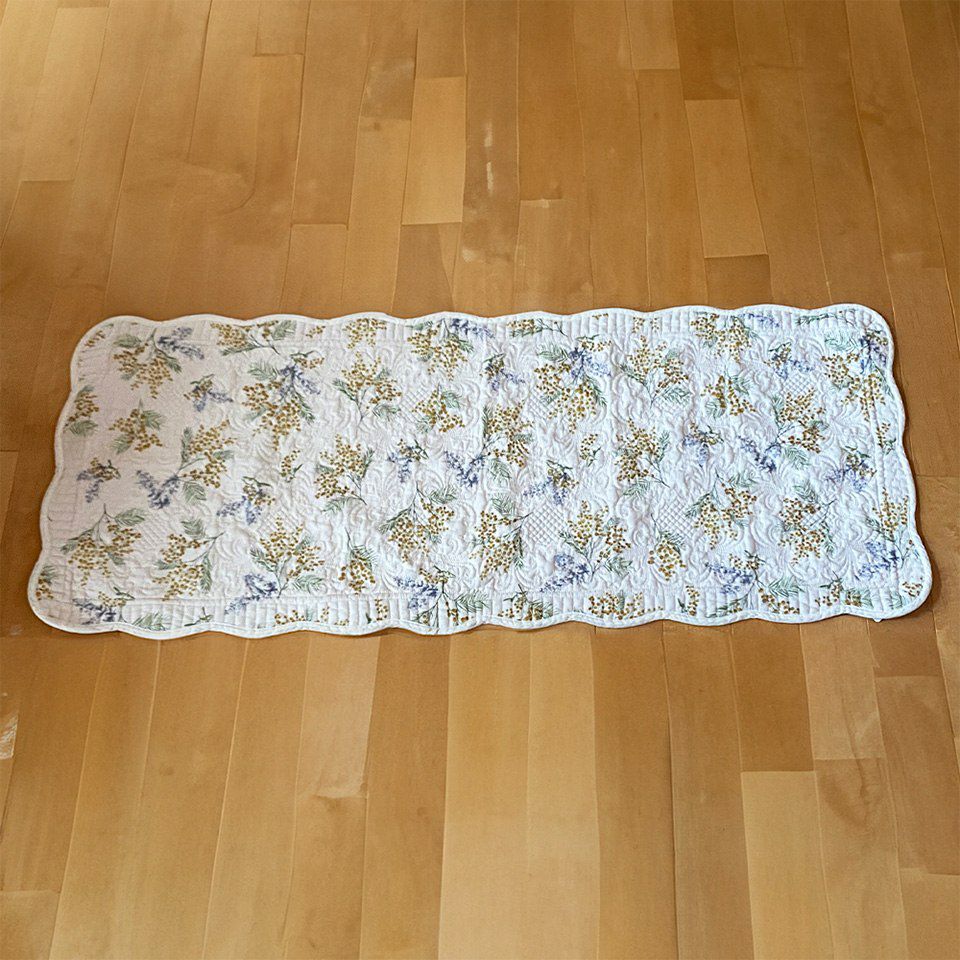 マット 敷物 長方形 滑り止め付 キルト ホワイトキルト 画像3