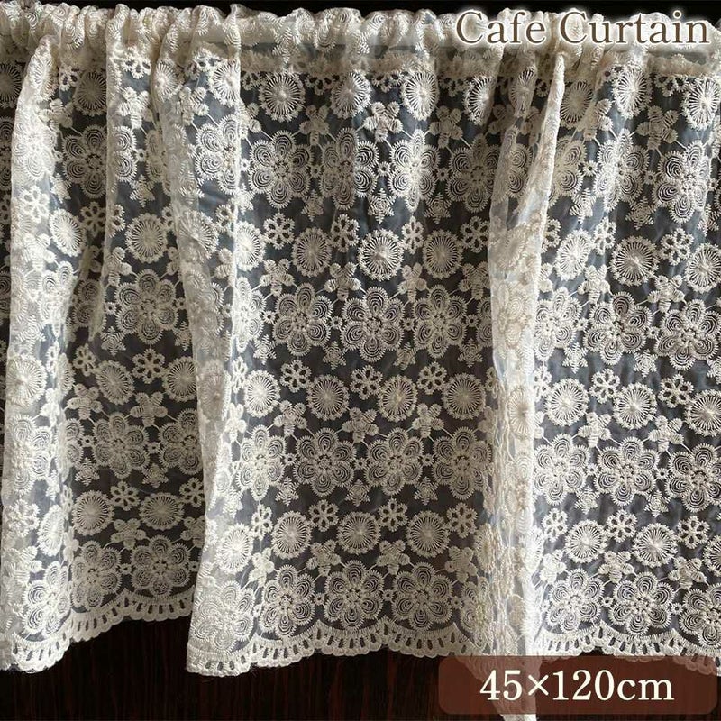 カフェカーテン カーテン 窓用 小窓 目隠し レース 画像1サムネイル