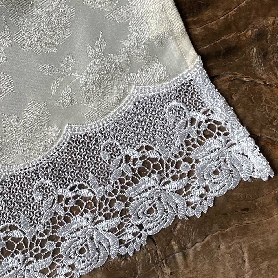 カフェカーテン カーテン 小窓用 ファブリック レース 刺繍 インテリア雑貨 画像3