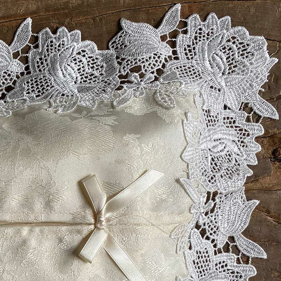 ティッシュボックスカバーのみ レース 刺繍 ファブリック インテリア雑貨 画像2