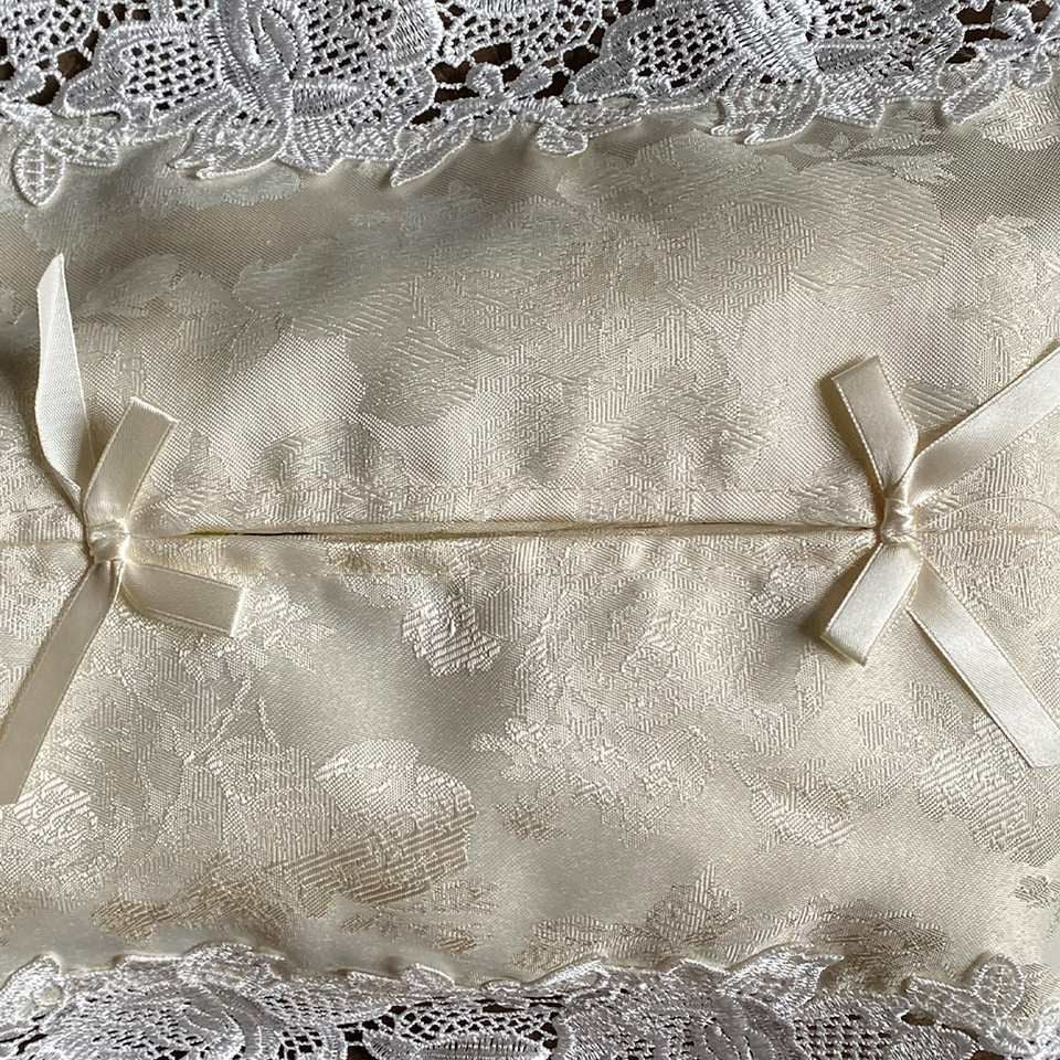 ティッシュボックスカバーのみ レース 刺繍 ファブリック インテリア雑貨 画像3