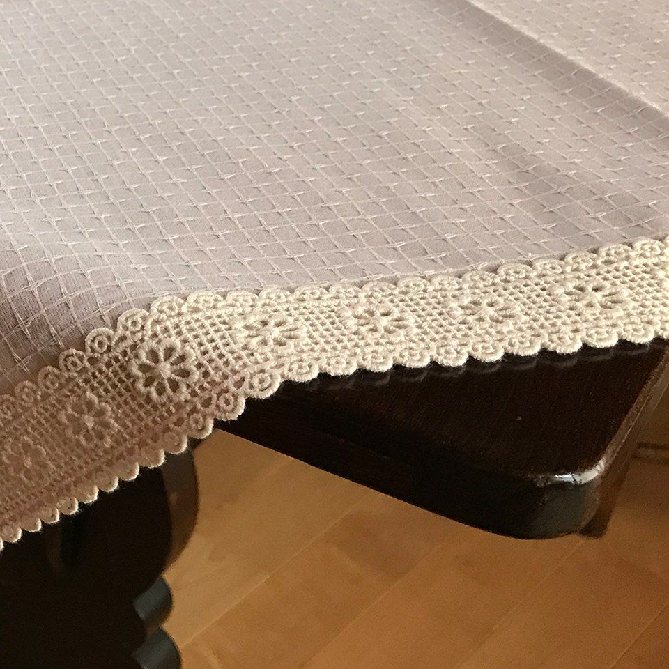 テーブルクロス 正方形 ピンク ファブリック レース 刺繍 インテリア雑貨 画像2