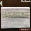 フラットポーチ 化粧ポーチ ピンク ファブリック レース 刺繍 ファッション雑貨 画像1サムネイル