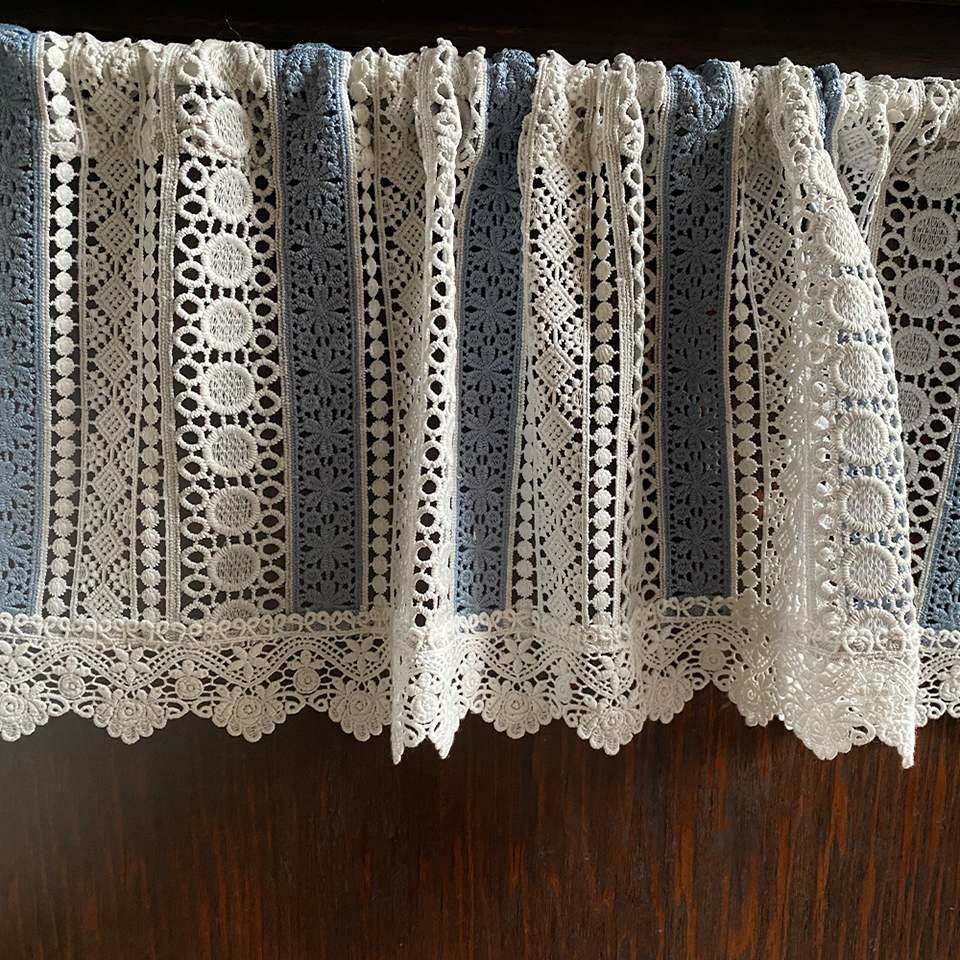 カフェカーテン カーテン 小窓用 ファブリック レース 刺繍 インテリア雑貨 画像4