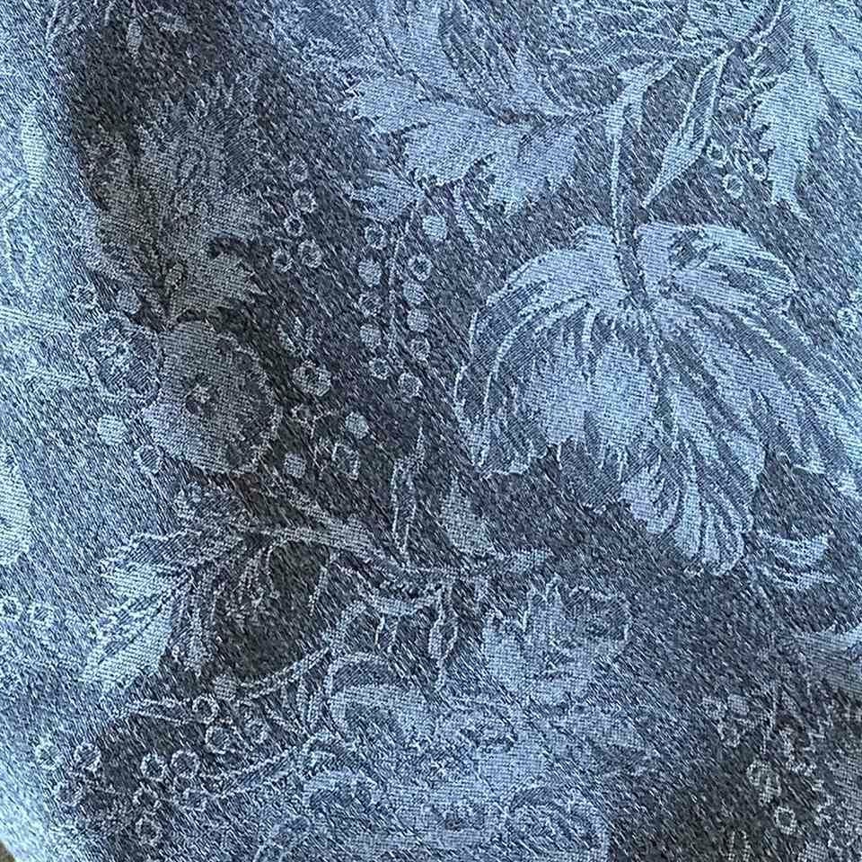 バッグ ジャガード サブバッグ スモーキーブルー 花柄 布製 ファッション雑貨 画像3