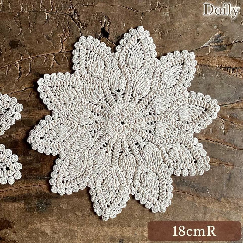 ドイリー 花瓶敷 ファブリック レース 機械編み インテリア雑貨 画像1サムネイル