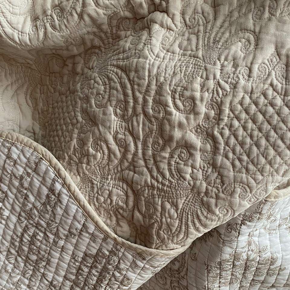 マルチカバー キルト ベージュ 布製 リバーシブル インテリア雑貨 画像4