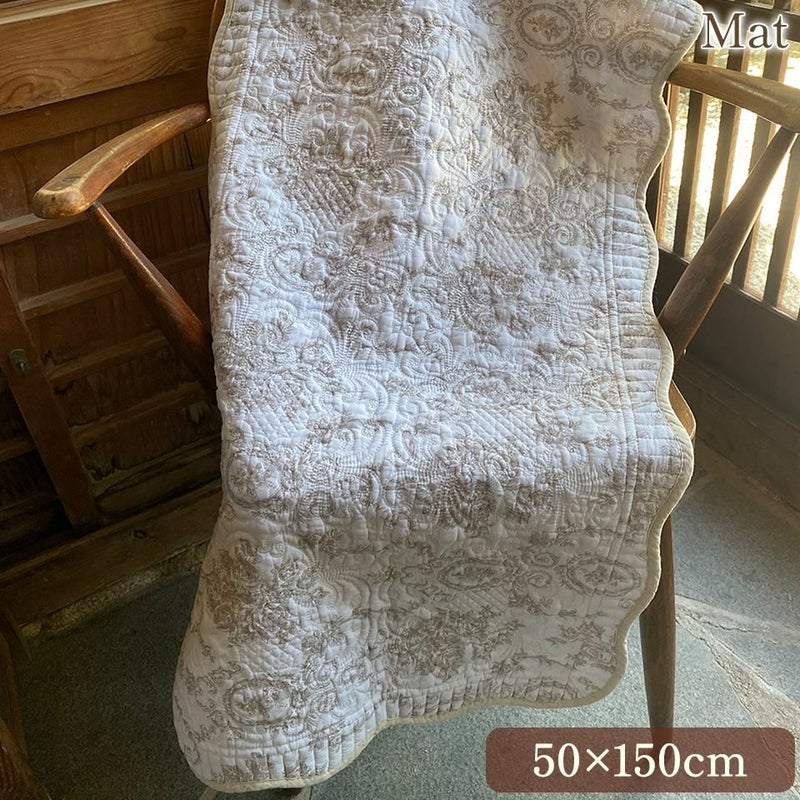 マット 敷物 キルト ベージュ 布製 インテリア雑貨 画像1サムネイル