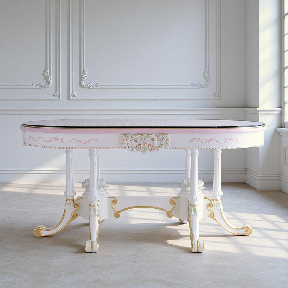 ロココ調 ROCOCO アントワネット ダイニングセット 5点 幅160cm 画像5