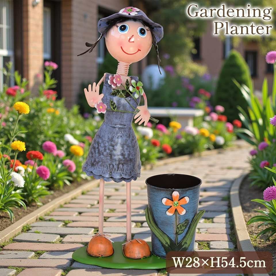 ヨーロピアン ガーデニング オブジェ 花便りの少女 画像1サムネイル