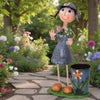 ヨーロピアン ガーデニング オブジェ 花便りの少女 画像3