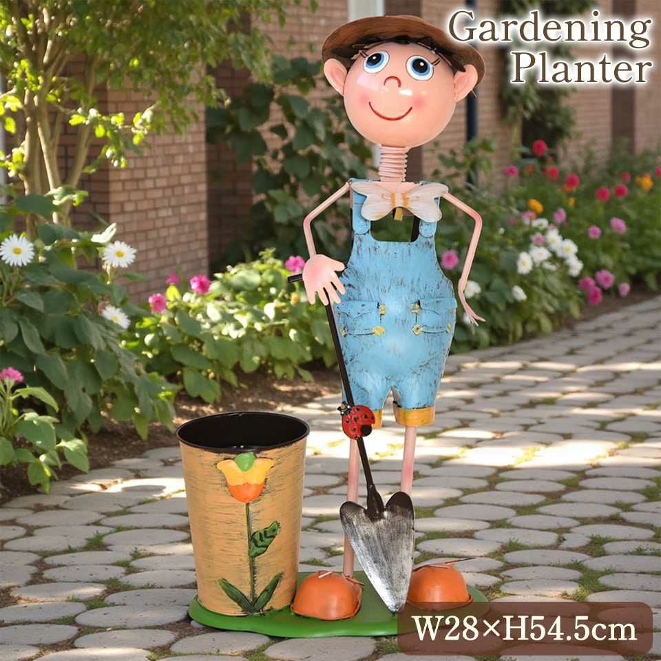 ヨーロピアン ガーデニング オブジェ 小さな庭師の少年 画像1サムネイル