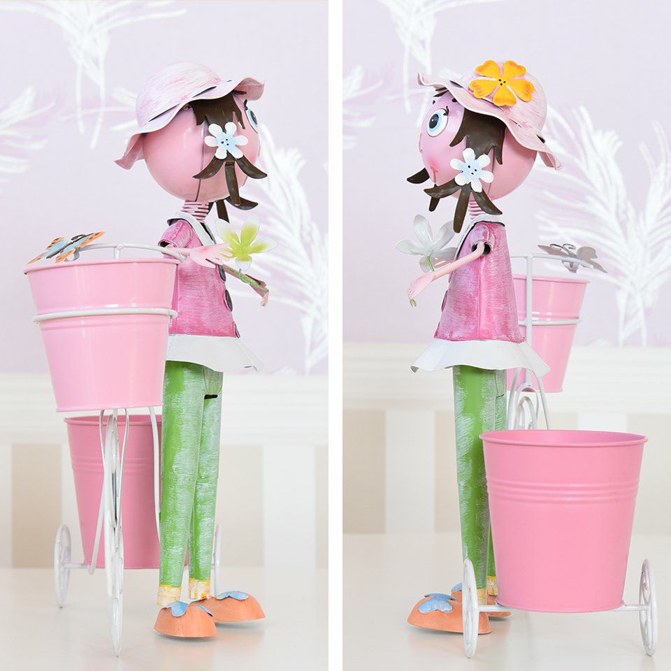 ヨーロピアン ガーデニング オブジェ 自転車の少女 画像5