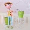 ヨーロピアン ガーデニング オブジェ 自転車の少年 画像16