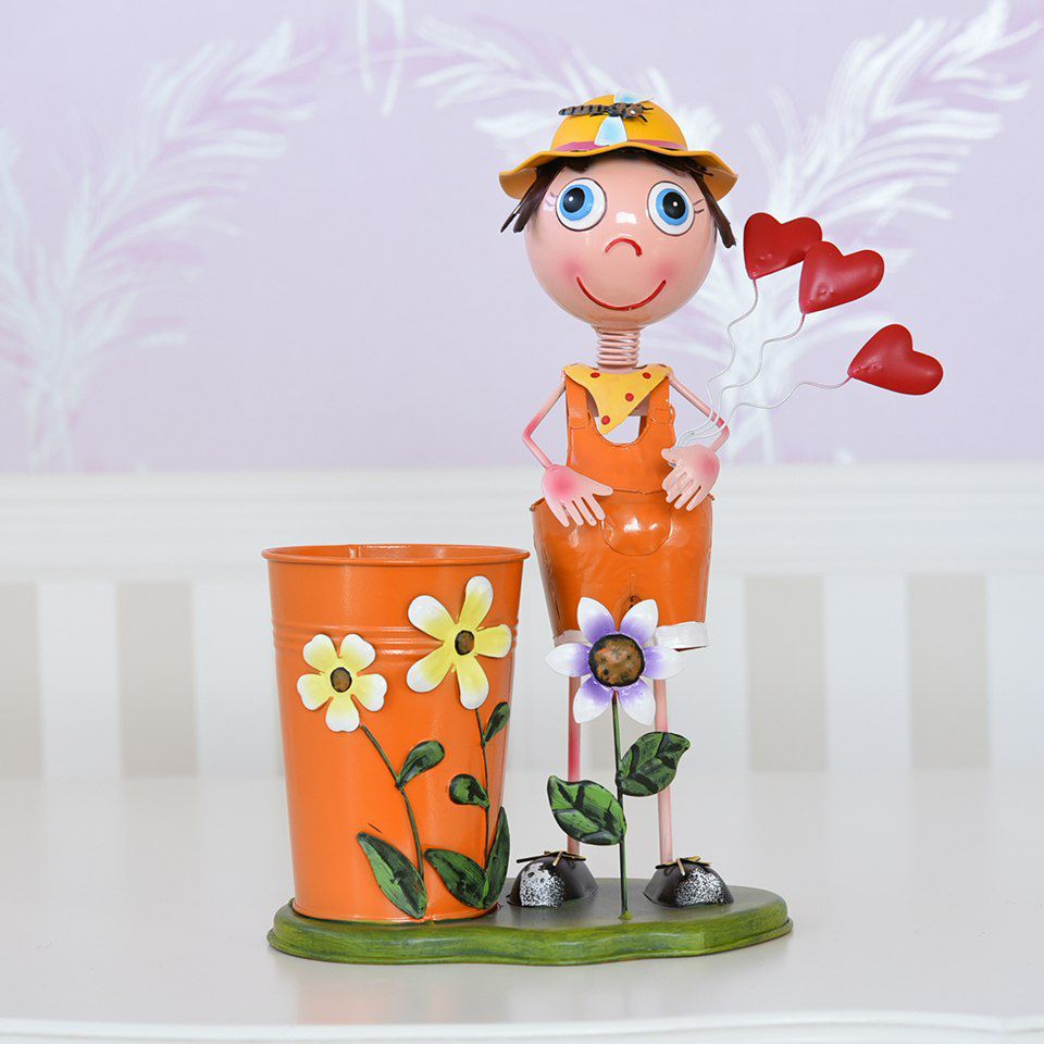 ヨーロピアン ガーデニング オブジェ ハートの少年 画像4